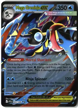 Mega Greninja ex 022/086 Double Rare Chaos Rising Pokemon Holo Near Mint - Image 1