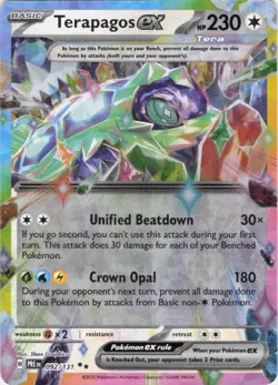 Terapagos ex Prismatic Evolutions 092/131 Holo Pokemon TCG NM - Image 1