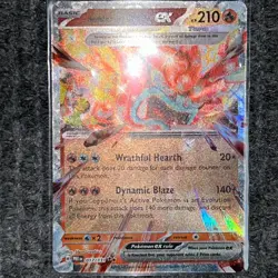 Pokemon Prismatic Evolutions Hearthflame Mask Ogerpon ex 017/131 Double Rare NM - Image 2