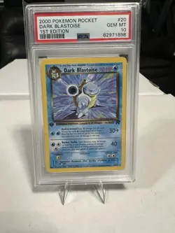 Pokemon TCG Team Rocket Dark Blastoise 1st Edition Non-Holo 20/82 PSA 10 - Image 1
