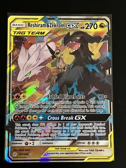 Pokemon TCG Reshiram & Zekrom GX 157/236 Cosmic Eclipse NM Fast Shipping - Image 1
