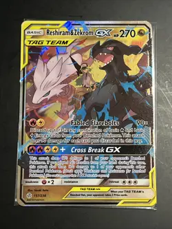 Pokemon TCG Reshiram & Zekrom GX 157/236 Cosmic Eclipse NM Fast Shipping - Image 2