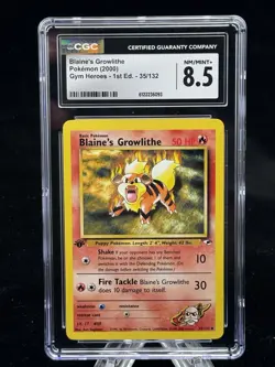 Blaine’s Growlithe #35 1st Edition Gym Heroes 2000 Pokemon CGC 8.5 🔥 - Image 1