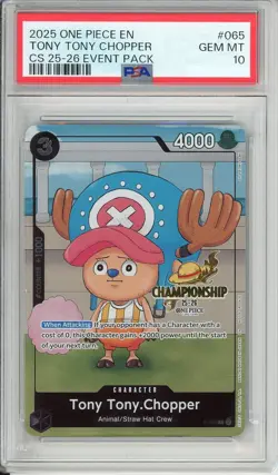 One Piece Graded: Tony Tony Chopper P-065 Championship 25-26 Event Pack PSA 10 - Image 1