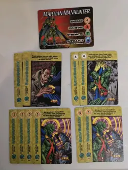 Vintage DC Comics Overpower CCG Martian Manhunter Hero + 3 Specials 10 Card Lot - Image 1