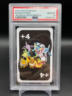 Eevee Eeveelutions Draw +4 Japanese Uno Pokemon Card Pocket Monsters PSA 10 - Image 1