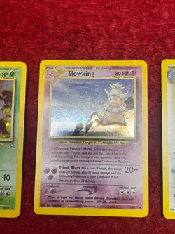 FOUR 2000 Pokemon Neo Genesis Holographic Unlimited Cards Including Slowking - Image 3