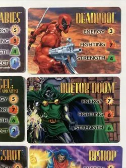 (6) 1995 MARVEL OVERPOWER COLLECTABLE CARD GAME "CHARACTER CARDS" No Doubles - Image 3