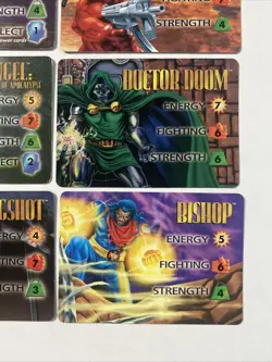 (6) 1995 MARVEL OVERPOWER COLLECTABLE CARD GAME "CHARACTER CARDS" No Doubles - Image 4