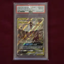 Pokemon PSA 8 Espeon & Deoxys GX SM240 Sun & Moon Tag Team Black Star Promo - Image 1