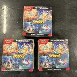LOT OF 3 - Pokemon TCG Scarlet & Violet Surging Sparks Booster Bundle NEW SEALED - Image 1
