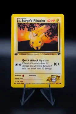 [LP+] Pokemon TCG Lt. Surge's Pikachu Gym Challenge 84/132 Regular 1st Edition - Image 1
