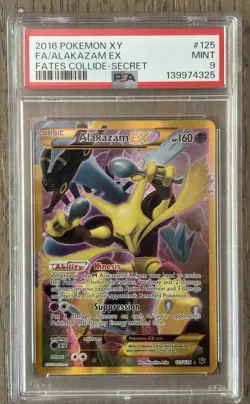 Pokemon TCG Alakazam #125/124 Fates Collide - Secret PSA MINT 9 - Image 1