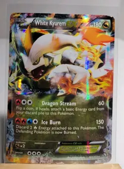 WHITE KYUREM EX 101/113 Ultra Rare Legendary Treasures Pokemon Card DMG - Image 1