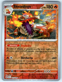 Skeledirge #31 Reverse Holo Rare Surging Sparks Stage 2 Pokemon Card - Image 1