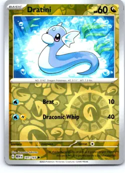 Dratini 147/165 Common 151 Pokemon Reverse Holo Near Mint - Image 1
