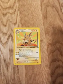 Pokemon Raichu 29/62 Fossil Regular Non Holo Near Mint - Image 1