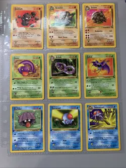 Pokemon TCG 1st Edition Fossil Set Non Holo Rare Binder Page Lot - WOTC VTG 1999 - Image 1
