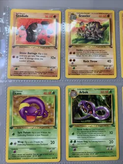 Pokemon TCG 1st Edition Fossil Set Non Holo Rare Binder Page Lot - WOTC VTG 1999 - Image 2