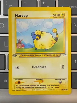 Pokemon Neo Genesis 1st Edition TCG Card Mareep 65/111 near mint condition card - Image 1