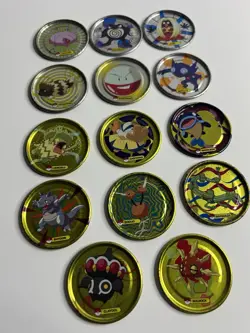RARE Pokemon Metalix Tazos Lot (14 pcs) Vintage Metal Collection - Image 2