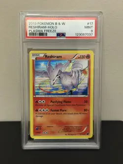 PSA 9 MINT Reshiram 17/116 HOLO RARE Black & White B&W Plasma Freeze Pokemon - Image 1