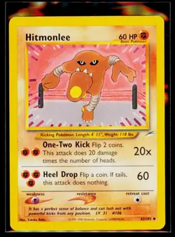 Pokemon TCG - Neo Destiny - Unlimited - Hitmonlee 42/105 LP - Image 1