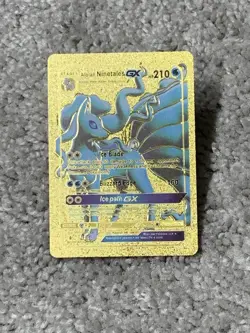 Pokemon Ninetales GX HP210 Ice Blade Rare Gold Accents Foil Fan Art Card NM - Image 1