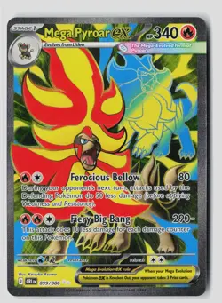 Mega Pyroar ex 099/086 Ultra Rare Chaos Rising Pokemon NM - Image 1