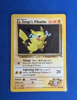 Lt. Surge's Pikachu 1st Edition 81/132 Gym Heroes Non Holo Pokemon Rare WOTC - Image 1