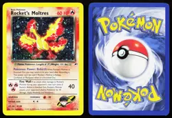 ROCKET'S MOLTRES 12/132 HOLO RARE GYM HEROES POKEMON UNLIMITED HOLO LP - Image 3
