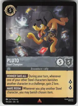 Disney Lorcana TCG Pluto - Steel Champion Rare Whispers in the Well 191/204 - Image 1