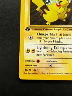 Lt. Surge's Pikachu 081/132 - Gym Heroes Regular 1st Edition Pokemon TCG Card NM - Image 2