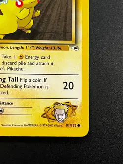 Lt. Surge's Pikachu 081/132 - Gym Heroes Regular 1st Edition Pokemon TCG Card NM - Image 3