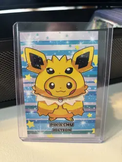 Pikachu Jolteon Poncho - Card Database Attacks 2 - Cracked Ice Holo - Pokemon NM - Image 1