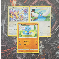 Pokemon cards with rainbows Vivid Voltage Card Lot 3x Aipom Swablu Wooper - Image 1
