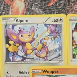 Pokemon cards with rainbows Vivid Voltage Card Lot 3x Aipom Swablu Wooper - Image 2