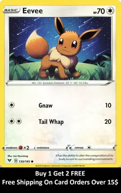 Eevee Miscellaneous Cards & Products #130/185 Common,Reverse Holo [gls1022] - Image 1