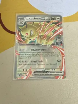 Team Rocket's Persian ex 218 Sv: Scarlet & Violet Promo Cards Holo USED - Image 1