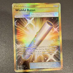 Pokemon Wishful Baton Secret Rare 121/111 SM Crimson Invasion Holo 2017 English - Image 1