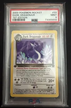Dark Dragonair - 33/82 PSA 9 Team Rocket 1st Edition Pokemon - MINT - Image 1