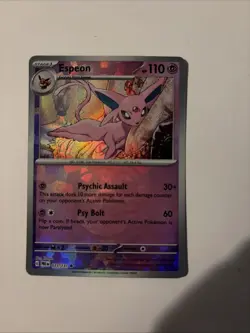 Pokemon TCG Prismatic Evolutions Espeon Masterball Reverse Foil No. 33/131 - Image 1