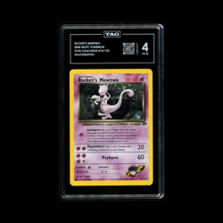 WOTC Rocket's Mewtwo Gym Challenge 14/132 Holo Rare 2000 TAG Graded 4 - Image 1