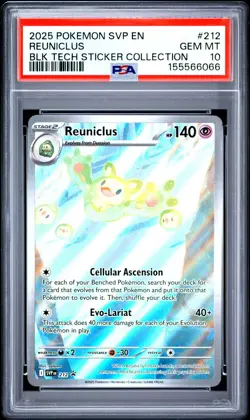 2025 POKEMON SVP EN-SV BLACK STAR PROMO #212 REUNICLUS PSA 10 - Image 1