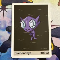 Pookiemoot Gen 3 - Diamondeye (Sableye) #0302 - Pokemon Fan Art Non TCG - Image 1