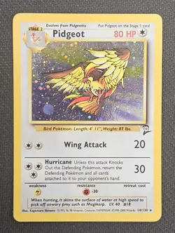 Pidgeot Holo 14/130 Base Set 2 LP Vintage WOTC 2000 Pokemon - Image 1