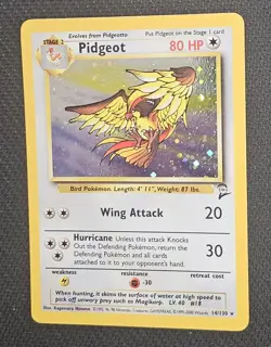 Pidgeot Holo 14/130 Base Set 2 LP Vintage WOTC 2000 Pokemon - Image 2