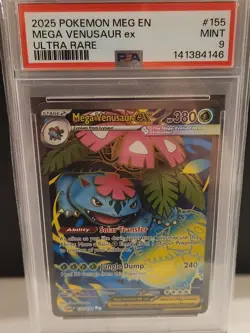 2025 POKEMON MEG EN-MEGA EVOLUTION ULTRA RARE #155 MEGA VENUSAUR EX PSA 9 - Image 1