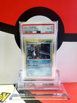 2007 pokemon diamond and pearl empoleon holo psa 4 - Image 1