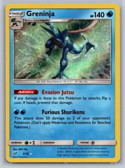 Greninja 9/18 Ultra Rare Detective Pikachu Pokemon Holo Near Mint - Image 1